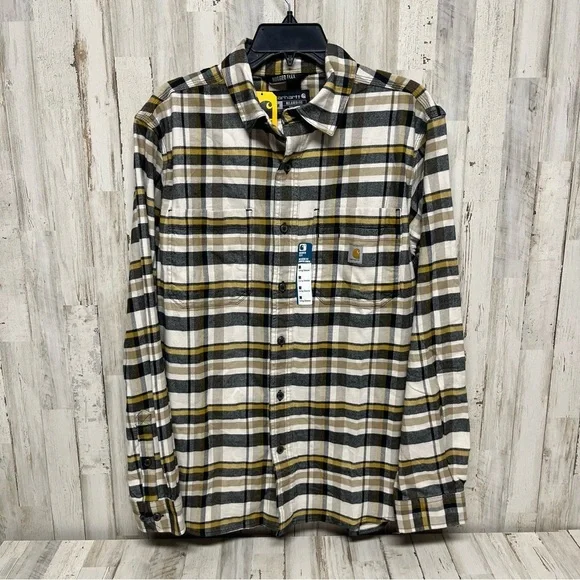 Carhartt Men's Flannel Rugged Flex Relaxed Midweight Long Sleeve plaid M NWT - Picture 3 of 12